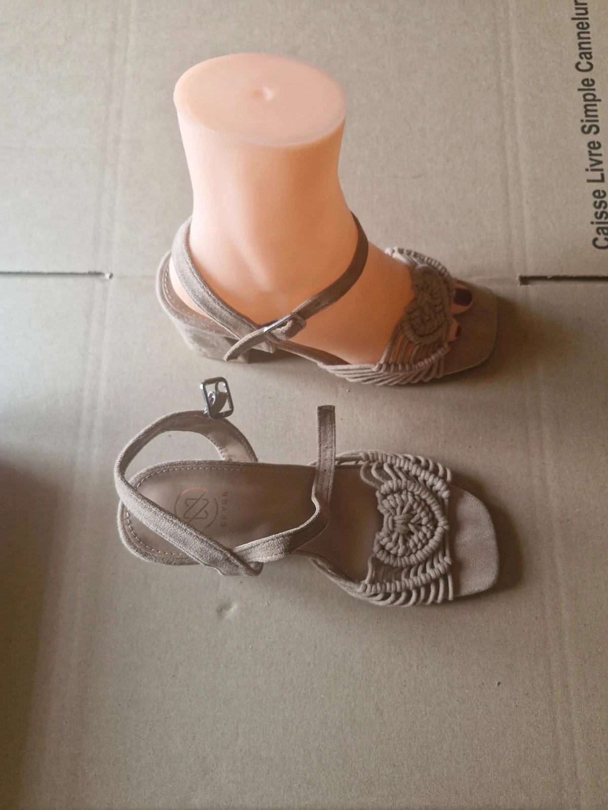 Beige braided suede Erynn heeled sandals – Size 36 – photo 3